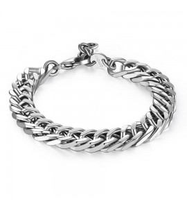 Bracciale Uomo Gioielli Sagapò Ripple in acciaio catena grumetta doppia srp44