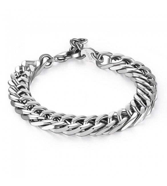 Bracciale Uomo Gioielli Sagapò Ripple in acciaio catena grumetta doppia srp44