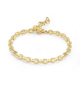 Bracciale Uomo Gioielli Sagapò Ripple in acciaio pvd oro catena forzatina spessa srp57