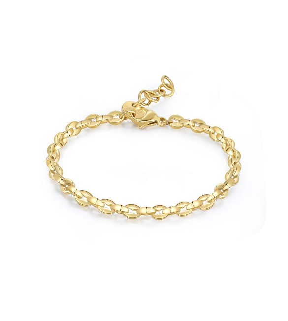 Bracciale Uomo Gioielli Sagapò Ripple in acciaio pvd oro catena forzatina spessa srp57