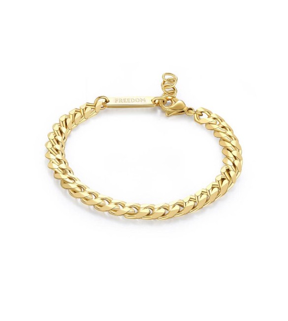 Bracciale Uomo Gioielli Sagapò Ripple in acciaio pvd oro catena grumetta diamantata srp55