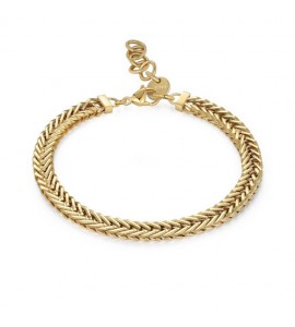 Bracciale Uomo Gioielli Sagapò Ripple in acciaio pvd oro catena grumetta intrecciata srp53