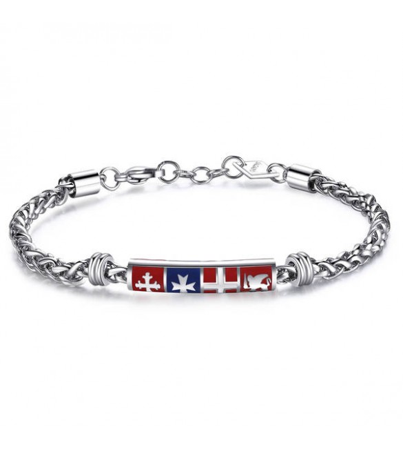 Bracciale Uomo Gioielli Sagapò Seven Seas in acciaio 316L motivo nautico e smalti colorati svn14