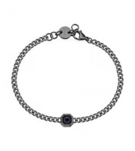 Bracciale Uomo Gioielli Sagapò Snap in acciaio pvd gun e cristallo snp14