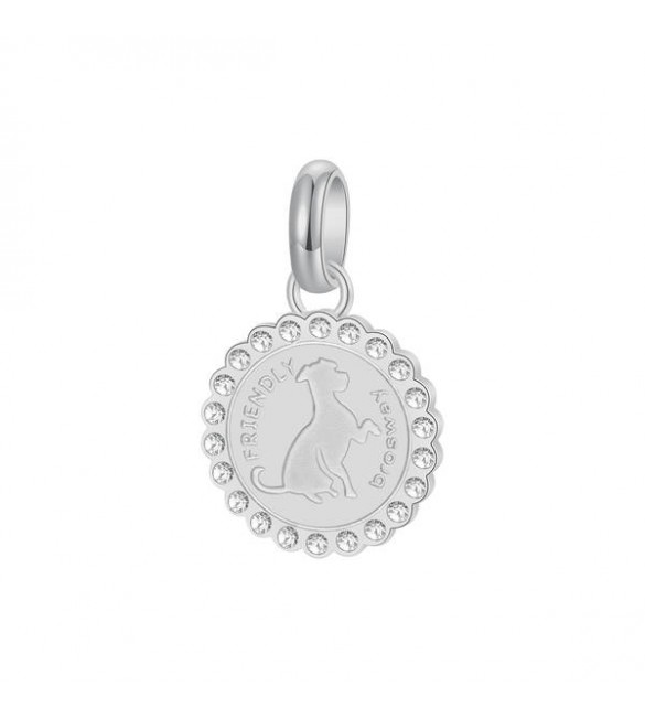 Charm Donna Gioielli Brosway Très Jolie in acciaio 316L e cristalli a forma di cane btjm311