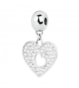 Charm Donna Gioielli Brosway Très Jolie in acciaio 316L e cristalli Cuore btjm107