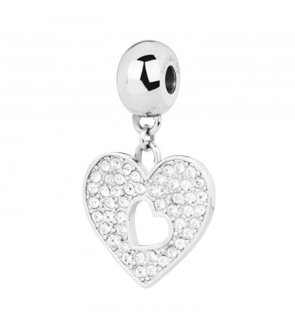 Charm Donna Gioielli Brosway Très Jolie in acciaio 316L e cristalli Cuore btjm107