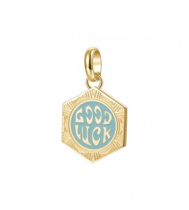 Charm Donna Gioielli Brosway Très Jolie in acciaio 316L e pvd oro con smalto verde acqua btjm357