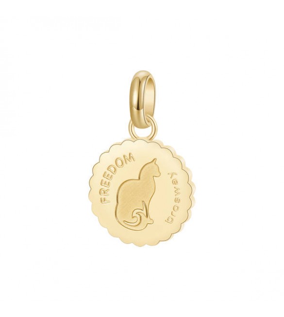 Charm donna gioielli Brosway Très Jolie in acciaio 316L pvd oro a forma di gatto btjm309