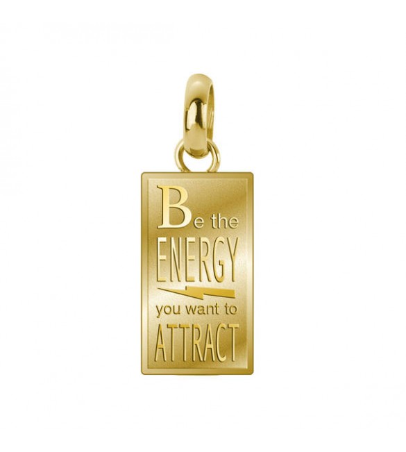 Charm donna gioielli Brosway Très Jolie in acciaio 316L pvd oro con incisione Be The Energy You Want to Attract btjm286