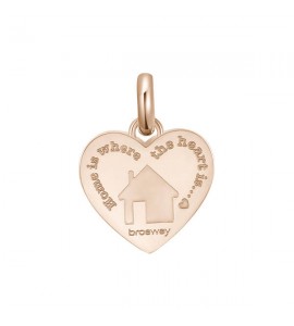 Charm donna gioielli Brosway Très Jolie in acciaio 316L pvd oro rosa con incisione Home is where the heart is btjm381