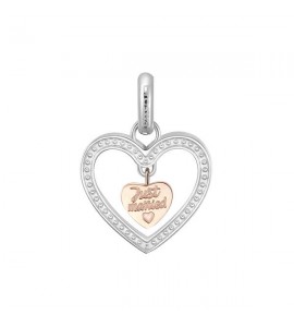 Charm donna gioielli Brosway Très Jolie in acciaio 316L pvd oro rosa con incisione Just Married btjm397