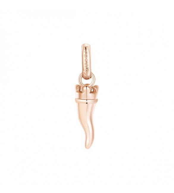 Charm donna gioielli Brosway Très Jolie in acciaio 316L pvd oro rosa cornetto portafortuna btjm410