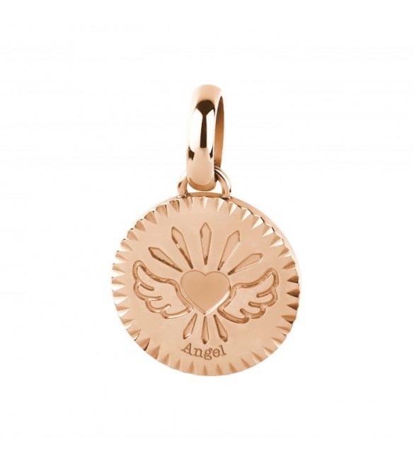 Charm donna gioielli Brosway Très Jolie in acciaio 316L pvd oro rosa e incisione Salvezza btjm183