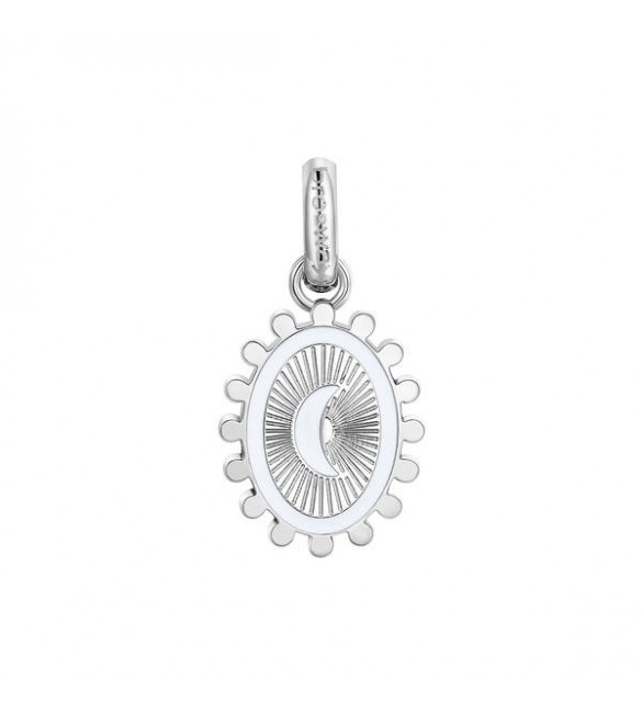 Charm donna gioielli Brosway Très Jolie in acciaio 316L smalto bianco Moon Shine btjm407