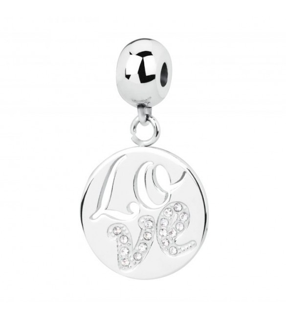 Charm donna gioielli Brosway Très Jolie in acciaio e cristalli Love btjm115