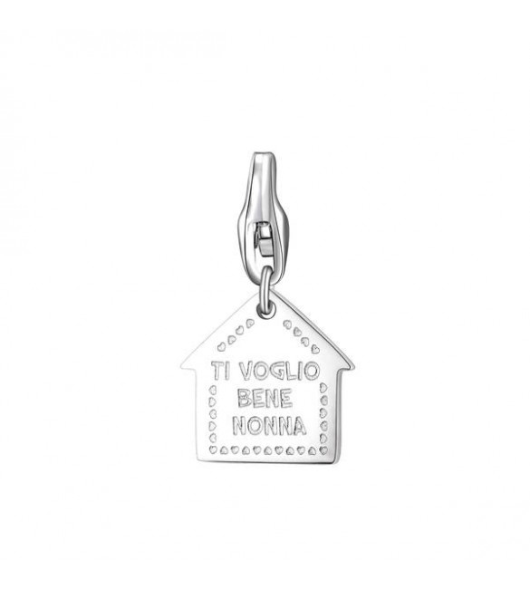 Charm donna gioielli Sagapò Happy in acciaio 316L Casetta Nonna sha390