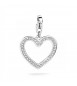 Charm donna gioielli Sagapò Happy in acciaio 316L Cuore e cristalli sha138