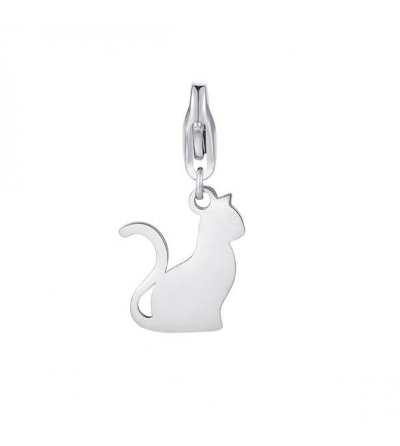 Charm donna gioielli Sagapò Happy in acciaio 316L Gatto sha313
