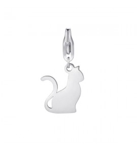 Charm donna gioielli Sagapò Happy in acciaio 316L Gatto sha313