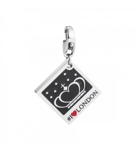 Charm donna gioielli Sagapò Happy in acciaio 316L I Love London smalto colorato sha166