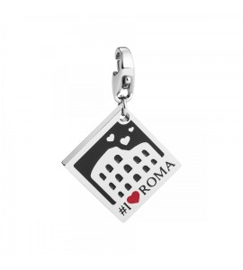 Charm donna gioielli Sagapò Happy in acciaio 316L I Love Roma smalti colorati sha167