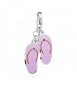 Charm donna gioielli Sagapò Happy in acciaio 316L Infradito smalto colorato rosa sha151