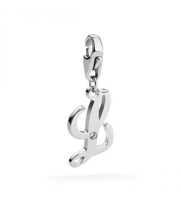 Charm donna gioielli Sagapò Happy in acciaio 316L lettera L sha190