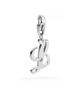 Charm donna gioielli Sagapò Happy in acciaio 316L lettera L sha190