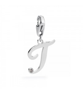 Charm donna gioielli Sagapò Happy in acciaio 316L lettera T sha198