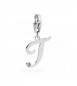 Charm donna gioielli Sagapò Happy in acciaio 316L lettera T sha198