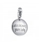 Charm donna gioielli Sagapò Happy in acciaio 316L Medaglia incisa Luck is believing you\'re lucky sha216