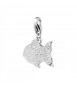 Charm donna gioielli Sagapò Happy in acciaio 316L Pesce cristalli sha31