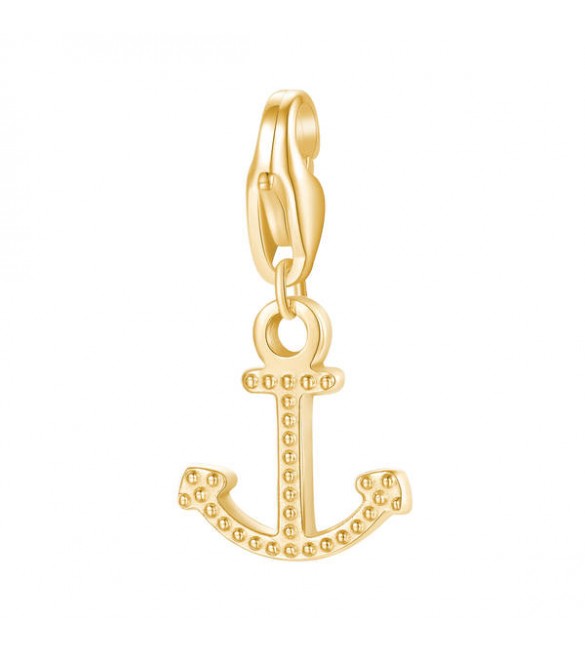 Charm donna gioielli Sagapò Happy in acciaio 316L pvd oro Ancora sha383