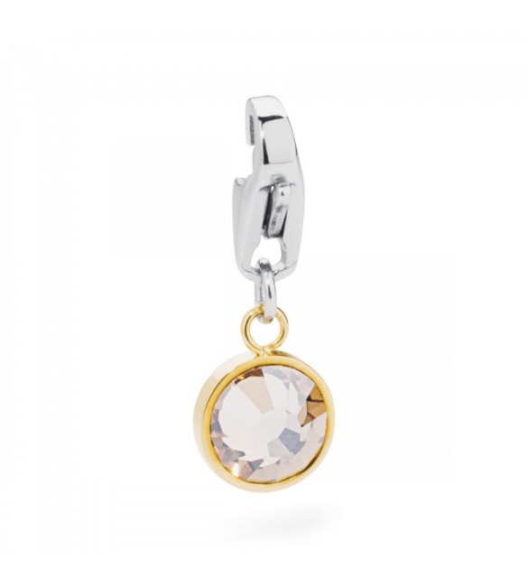 Charm donna gioielli Sagapò Happy in acciaio 316L pvd oro Cristallo Oro sha104