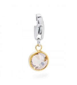 Charm donna gioielli Sagapò Happy in acciaio 316L pvd oro Cristallo Oro sha104