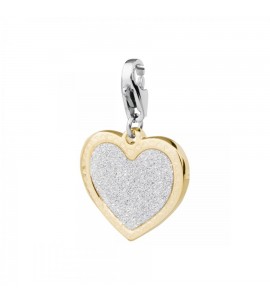 Charm donna gioielli Sagapò Happy in acciaio 316L pvd oro Cuore Glitter Gold sha19