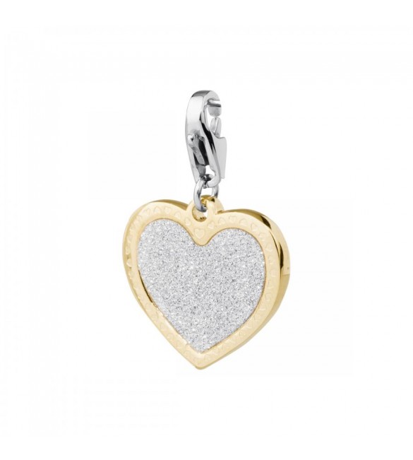 Charm donna gioielli Sagapò Happy in acciaio 316L pvd oro Cuore Glitter Gold sha19