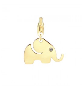 Charm donna gioielli Sagapò Happy in acciaio 316L pvd oro Elefante sha319