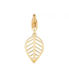 Charm donna gioielli Sagapò Happy in acciaio 316L pvd oro Foglia sha311