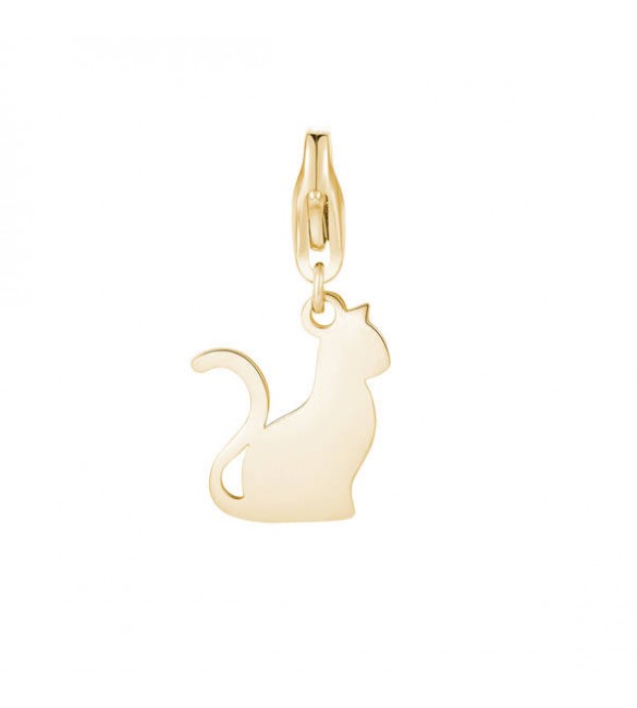 Charm donna gioielli Sagapò Happy in acciaio 316L pvd oro Gatto sha314