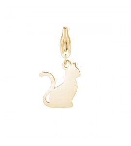 Charm donna gioielli Sagapò Happy in acciaio 316L pvd oro Gatto sha314