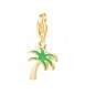 Charm donna gioielli Sagapò Happy in acciaio 316L pvd oro Palma smalto verde sha380