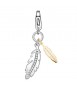 Charm donna gioielli Sagapò Happy in acciaio 316L pvd oro Piume sha276