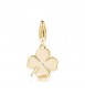 Charm donna gioielli Sagapò Happy in acciaio 316L pvd oro Quadrifoglio sha292