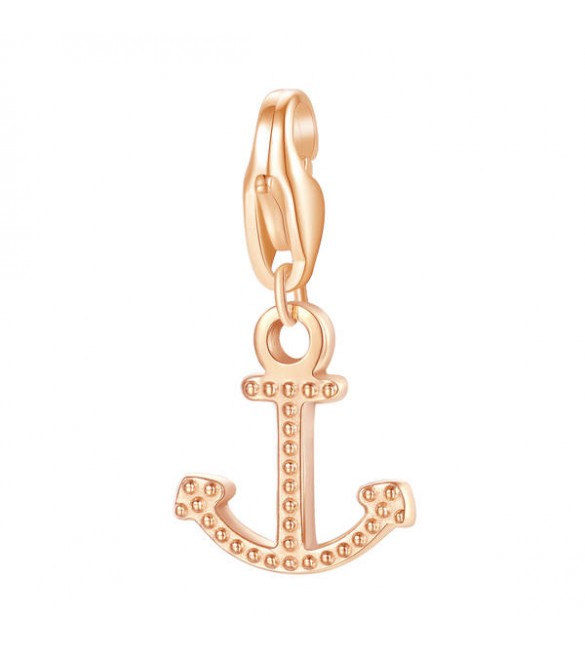 Charm donna gioielli Sagapò Happy in acciaio 316L pvd oro rosa Ancora sha384