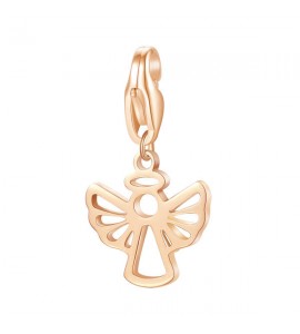 Charm donna gioielli Sagapò Happy in acciaio 316L pvd oro rosa Angelo sha357