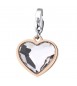 Charm donna gioielli Sagapò Happy in acciaio 316L pvd oro rosa Cuore e cristallo sha256