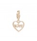 Charm donna gioielli Sagapò Happy in acciaio 316L pvd oro rosa Cuore e scritta Love sha366