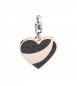 Charm donna gioielli Sagapò Happy in acciaio 316L pvd oro rosa Cuore Glitter Nero sha175